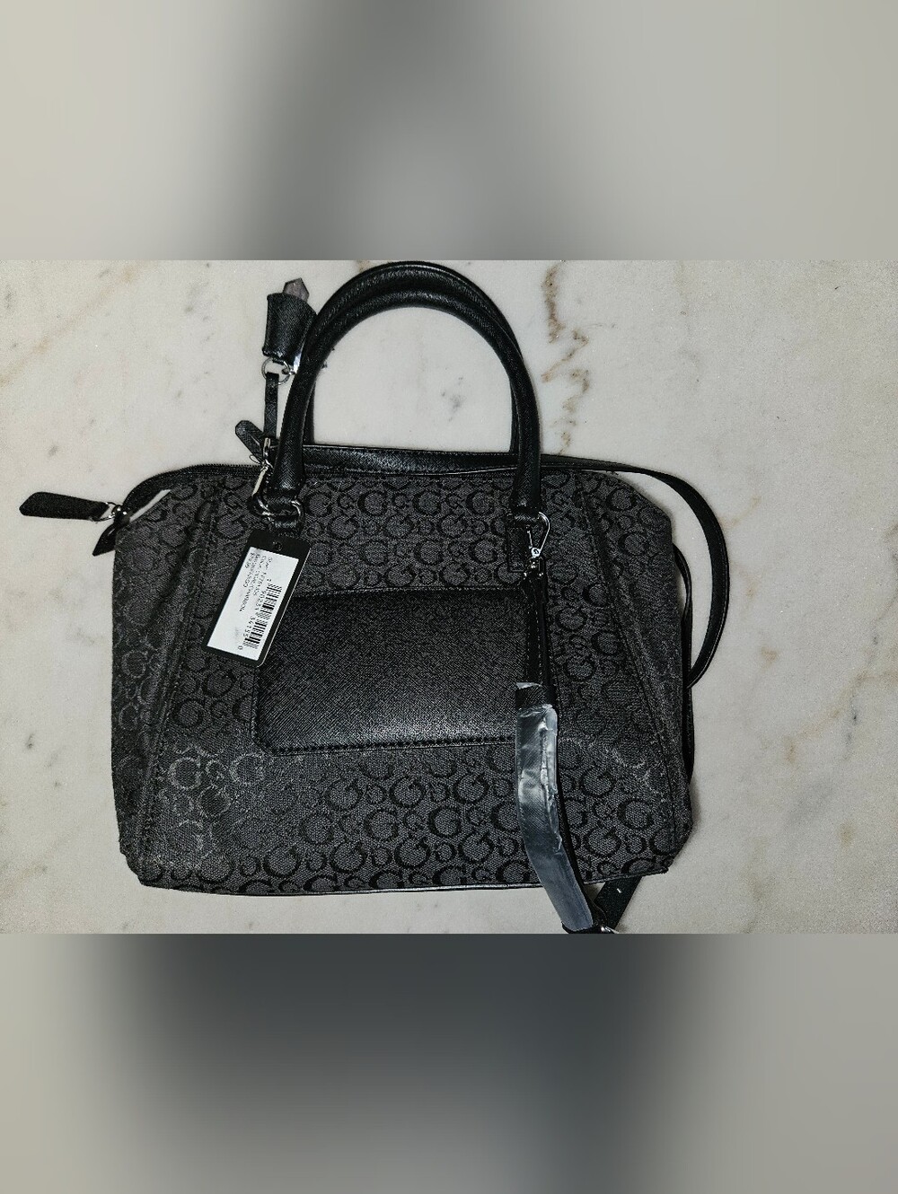 Guess Black Signature Logo Satchel - Picture 3 of 4